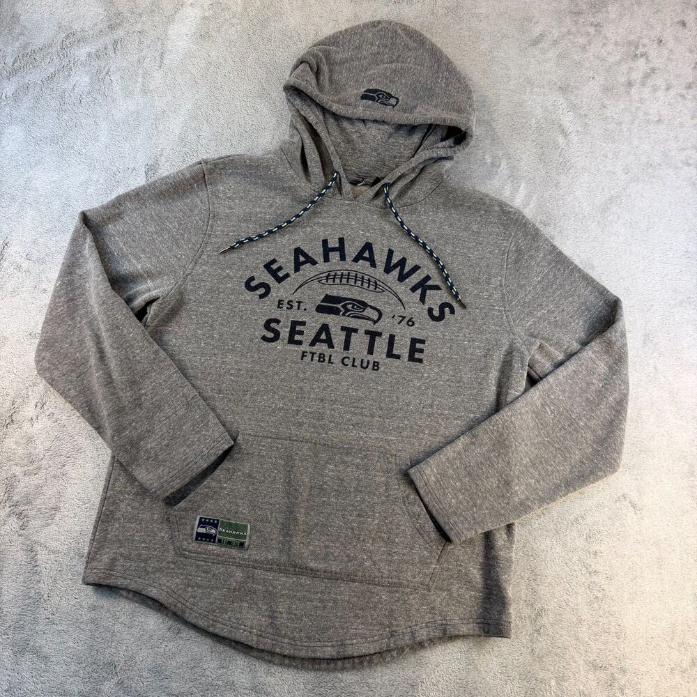 Seattle Seahawks Hoodie NFL Football Est 76 Size Medium Gray Pullover